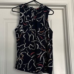 NIC+ZOE Multicolor Abstract Sleeveless Blouse